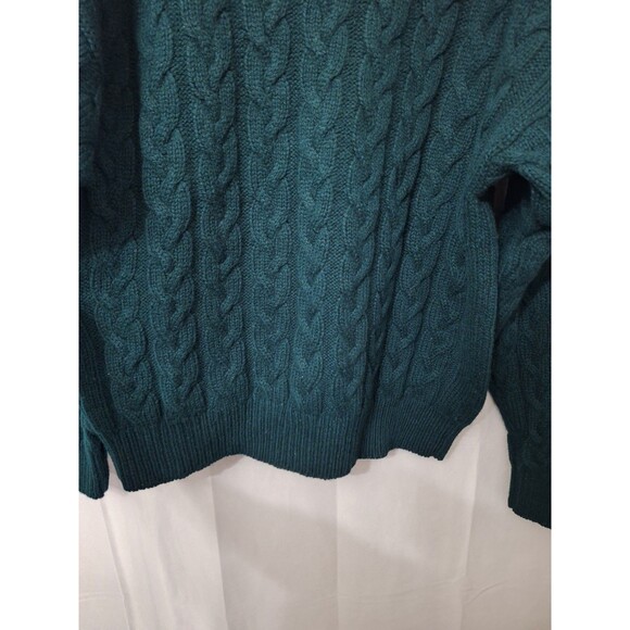 VTG Eddie Bauer Wool Cable Knit Fisherman Sweater Womens XL Crewneck Preppy 90s - Picture 7 of 8